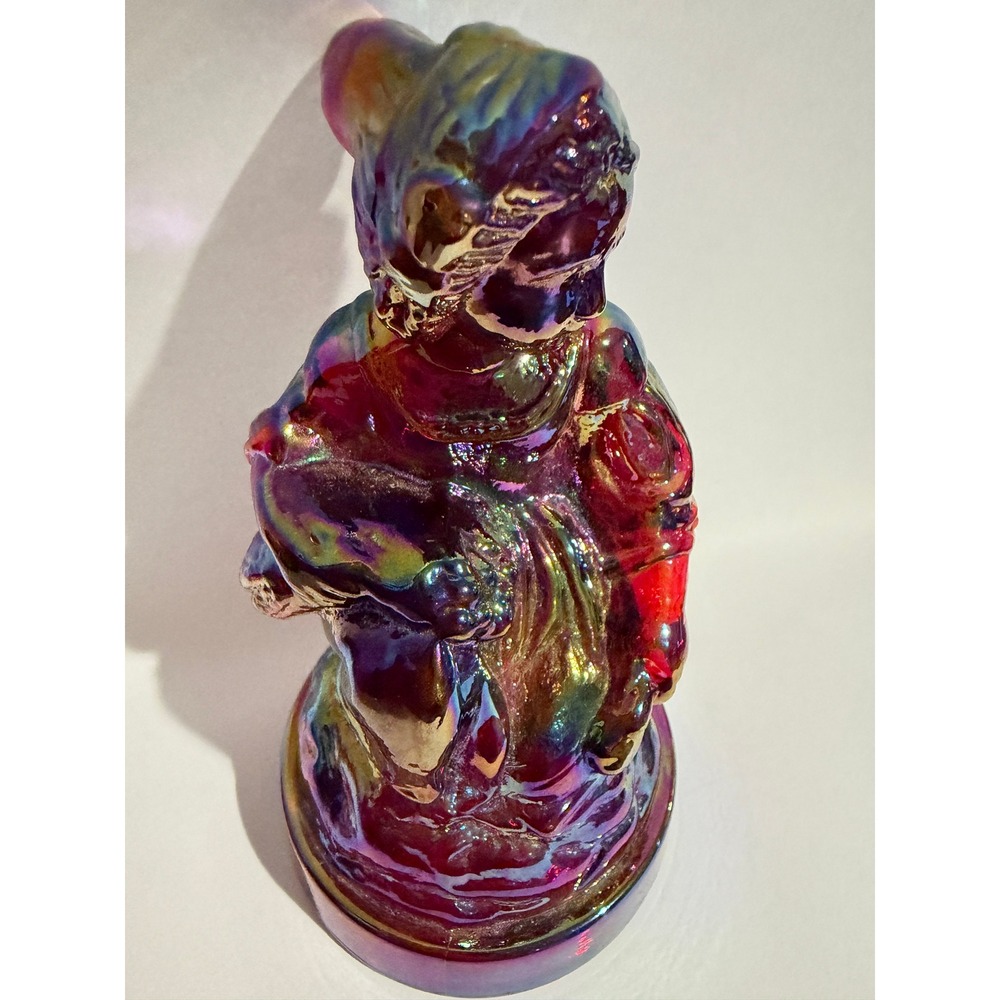 Vintage Summit Art Glass Ruby Red Iridescent Glass Figure #3 Beth Little Women